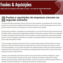 Fuses e aquisies de empresas crescem no segundo semestre